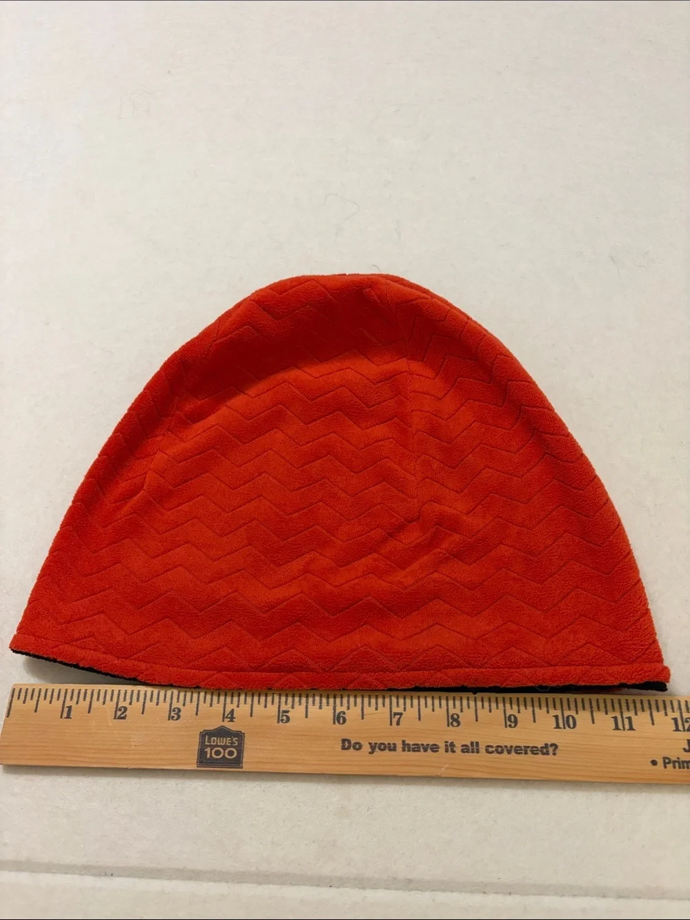 Reversible Black and Red Fleece Beanie